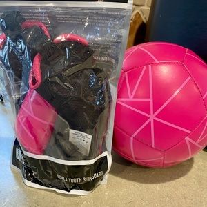 New Toddler girls soccer shin guards and ball combo set sports gear young girls